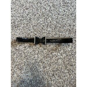 Women's Size Small 27/28"White House Black Market Black Belt Silver Bow Buckle